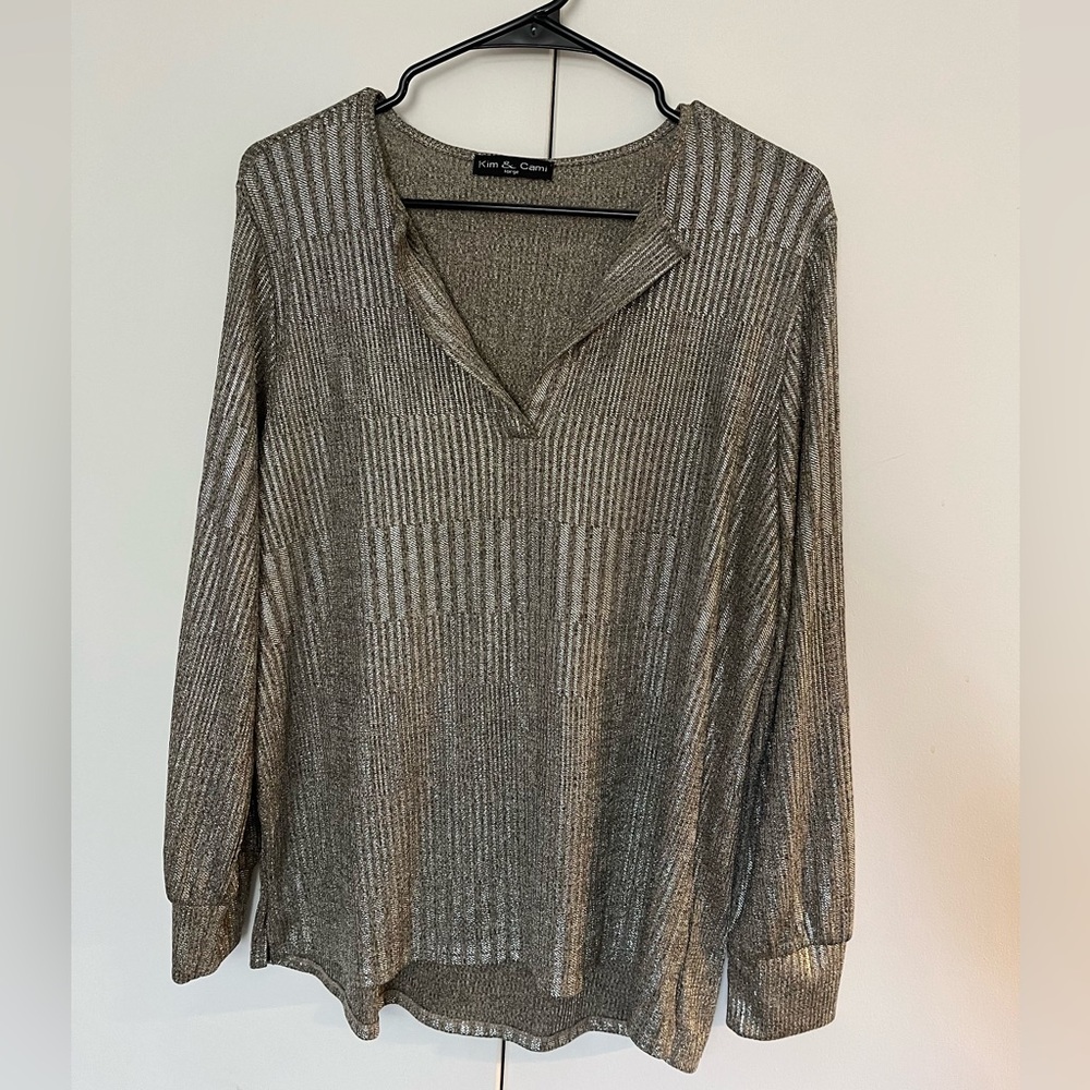 Metallic Silver Blouse